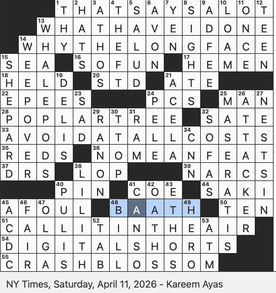 Rex Parker Does The NYT Crossword Puzzle 2026