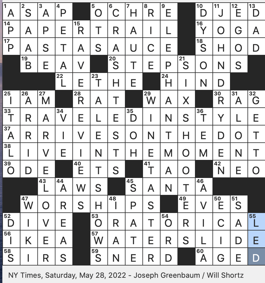 Rex Parker Does The NYT Crossword Puzzle May 2022