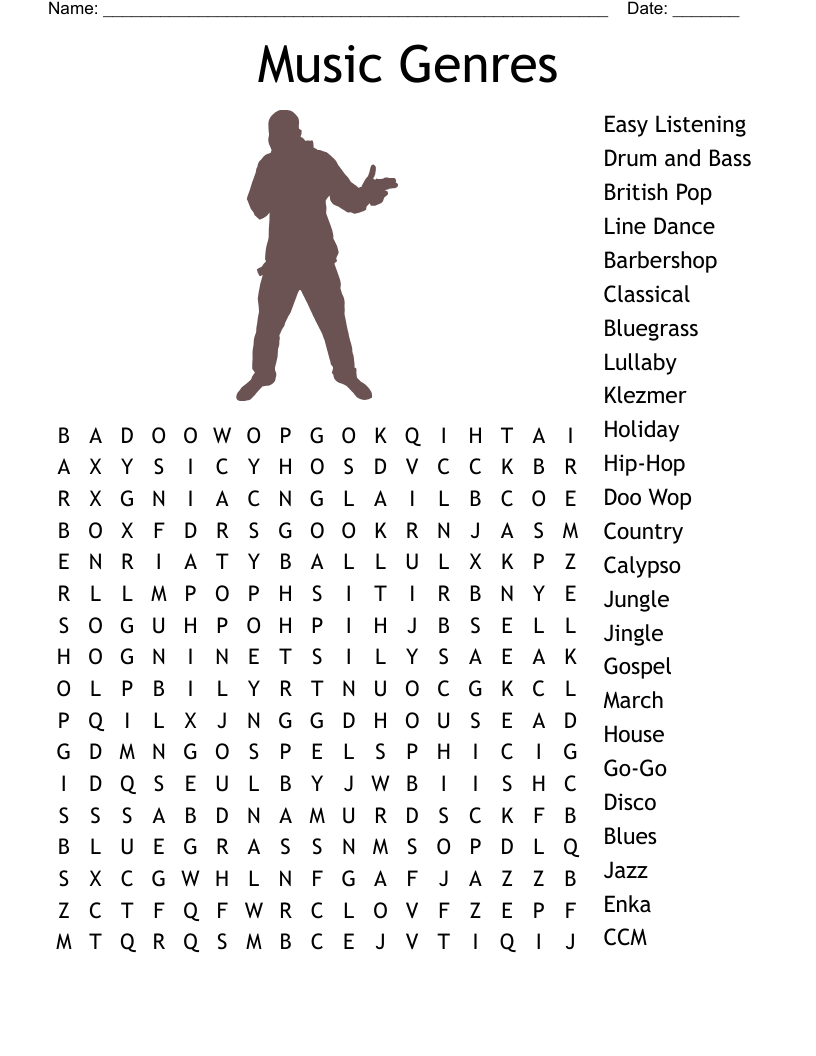 Rock Pop And Rap Crossword WordMint
