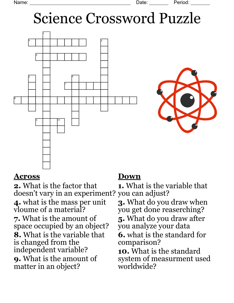 Scientific Method Crossword WordMint