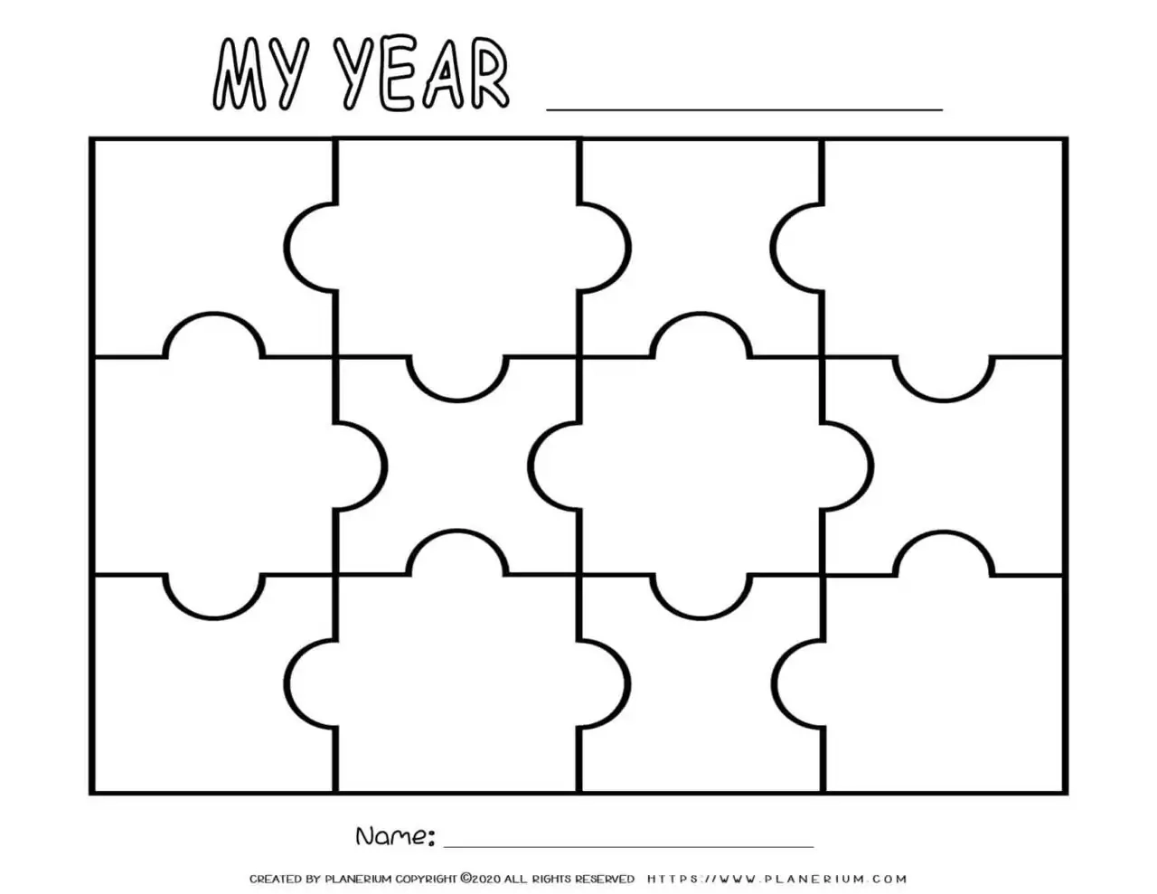 Self Reflection Twelve Pieces Puzzle Template Planerium Self Reflection Twelve Pieces Puzzle Template Planerium