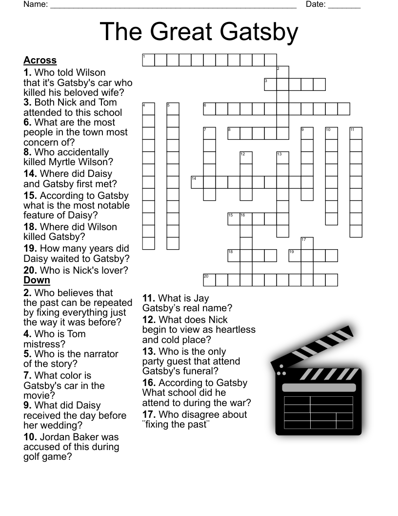 Silent Movie Era Crossword WordMint