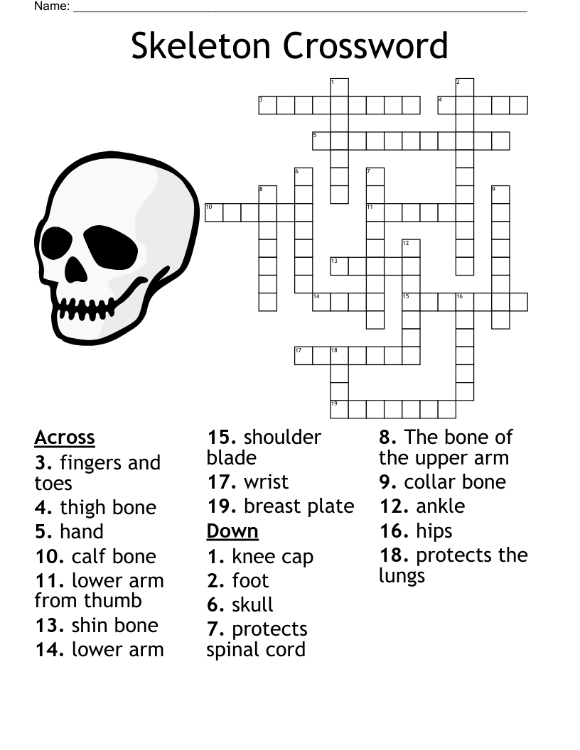 Skeleton Crossword WordMint