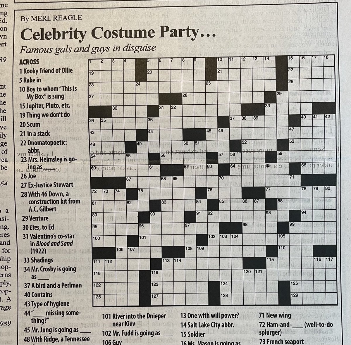 Some Amusing News crossword Fans If You re Visiting Cooperstown NY You Can Still Solve A Puzzle By Merl Reagle RIP Just Pick Up A Copy Of The Local Newspaper The Freeman s Journal 