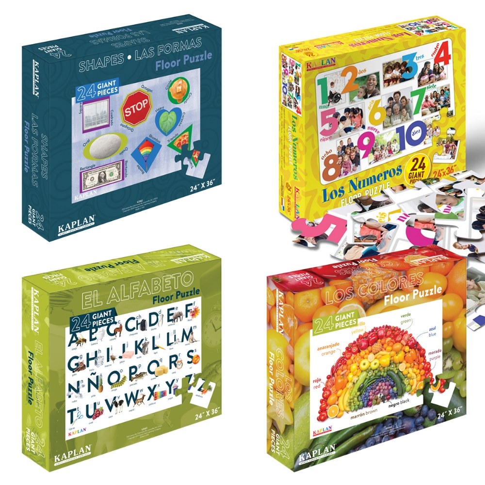 Spanish Bilingual 24 Piece Floor Puzzles Kaplan Early Learning