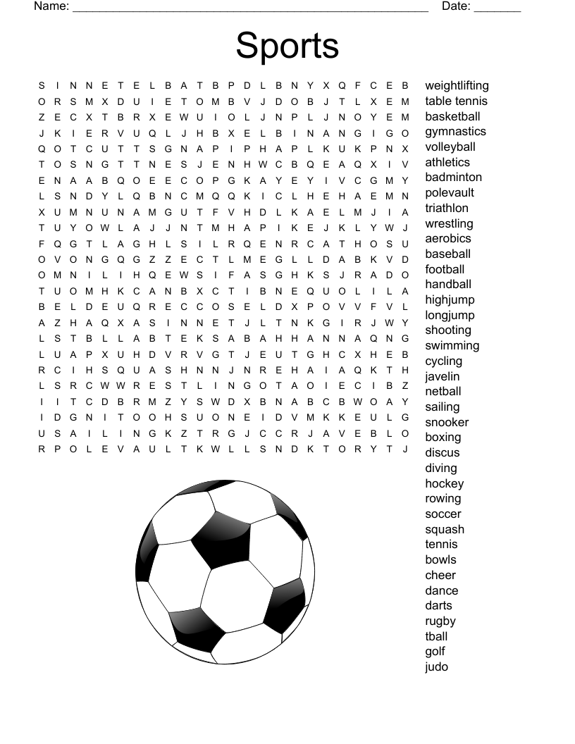 Sports Word Search WordMint Sports Word Search WordMint
