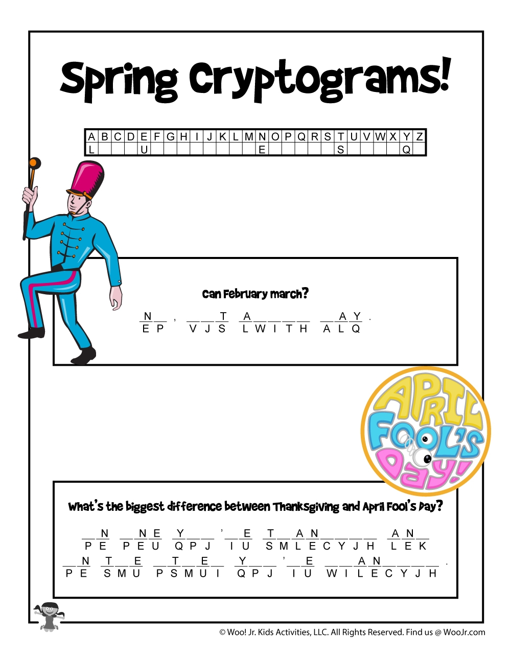 Spring Cryptogram Puzzles For Kids Woo Jr Kids Activities Children s Publishing
