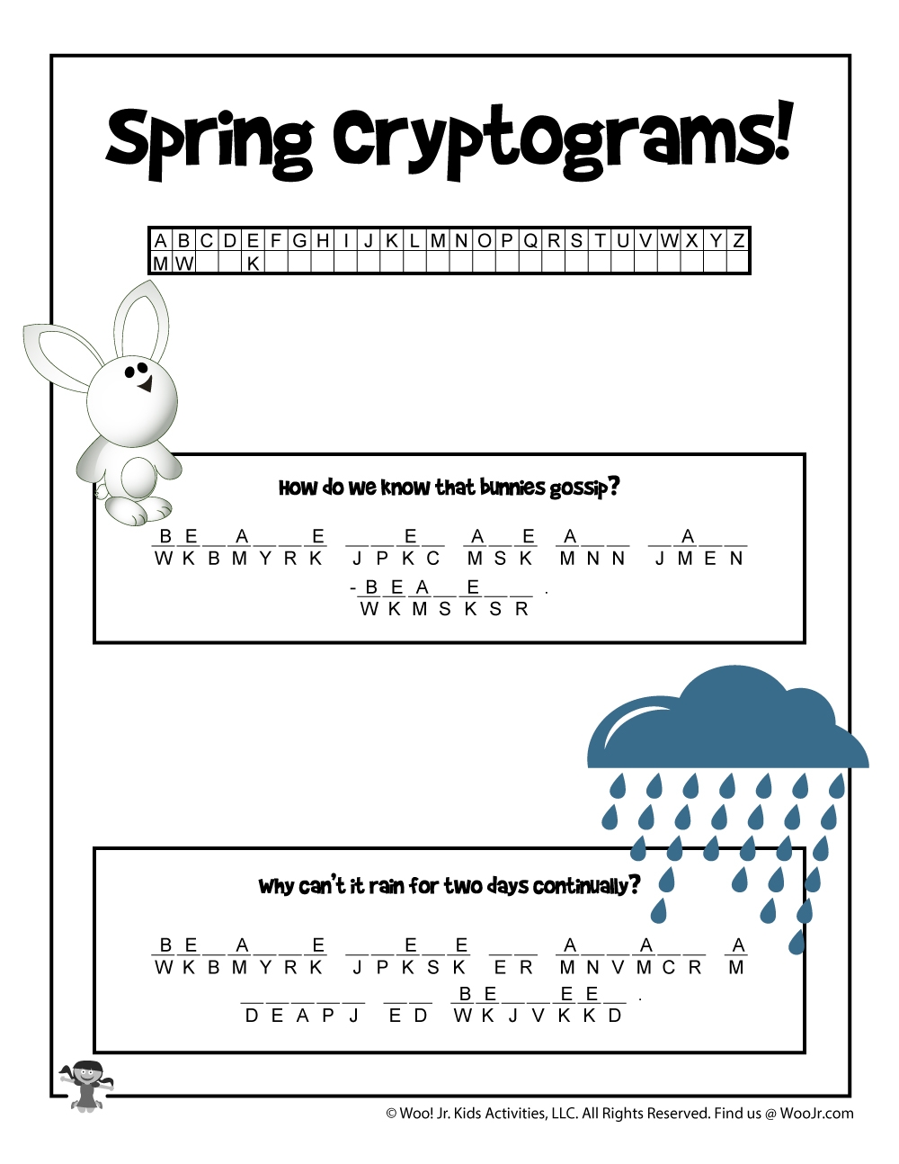 Spring Cryptogram Puzzles For Kids Woo Jr Kids Activities Children s Publishing