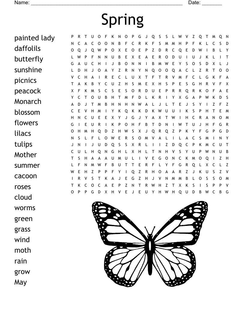Spring Words Word Search WordMint