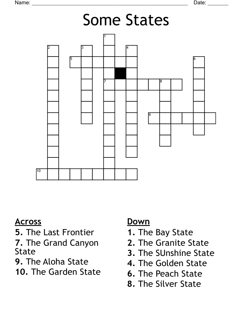 States Crossword WordMint