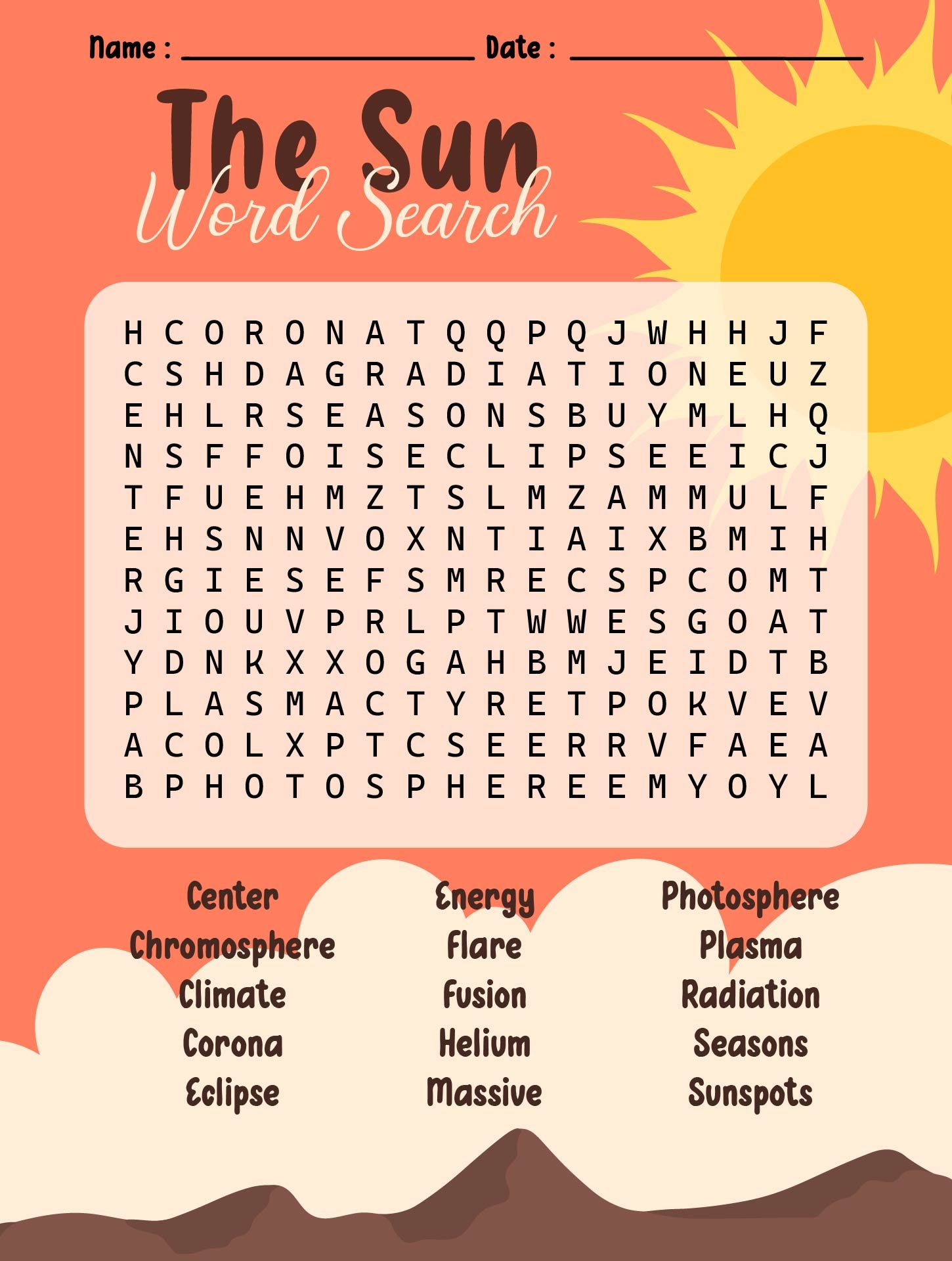 Sun Worksheets 10 Free PDF Printables Printablee