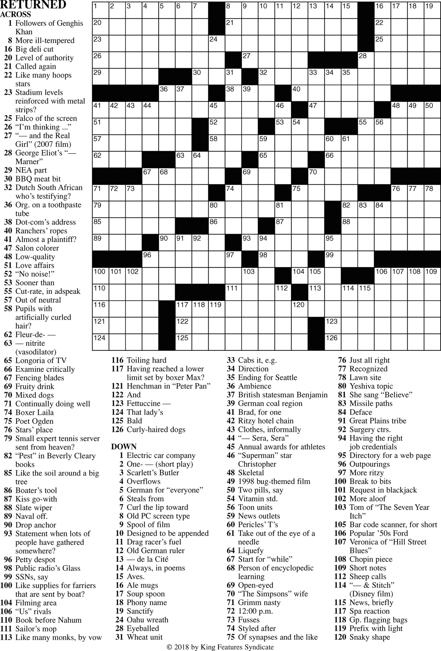 Sunday Crossword Puzzles Printable Printable Party Favors