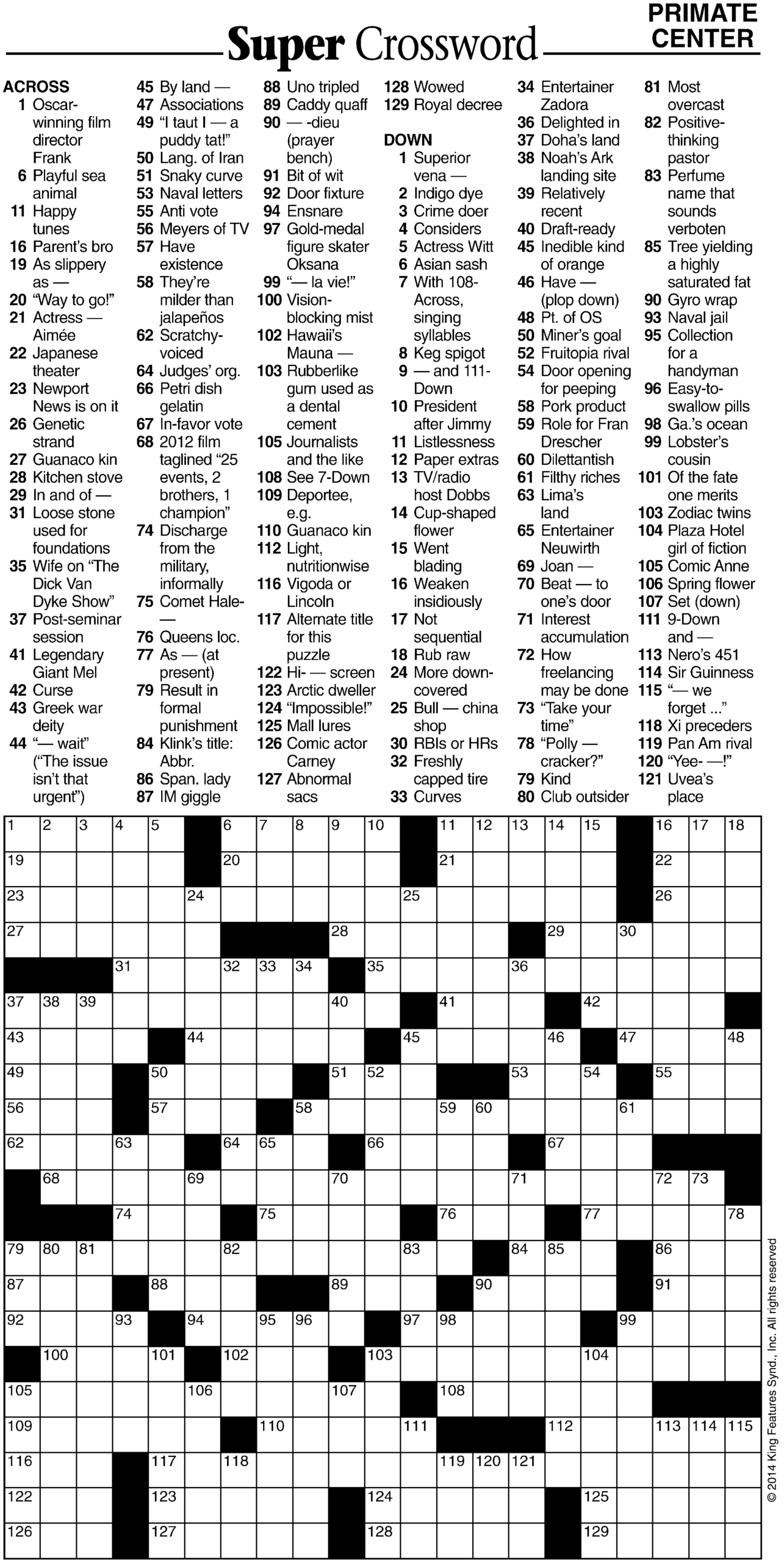 Super Crossword Puzzle