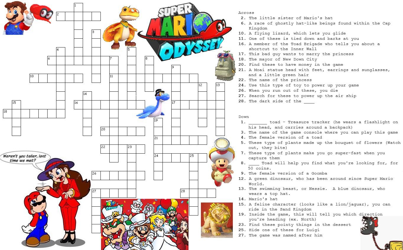 Super Mario Odyssey Crossword Puzzle R NintendoSwitch