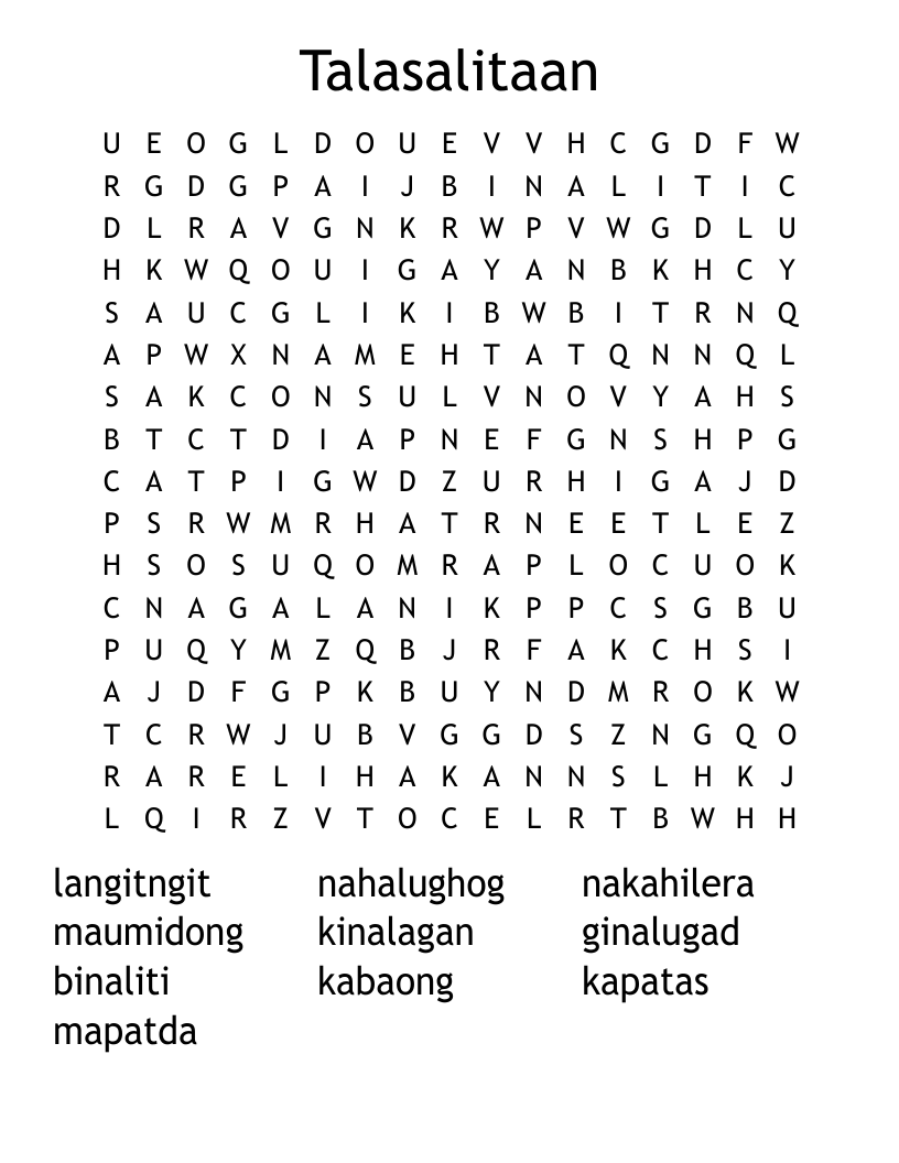 Talasalitaan Word Search WordMint