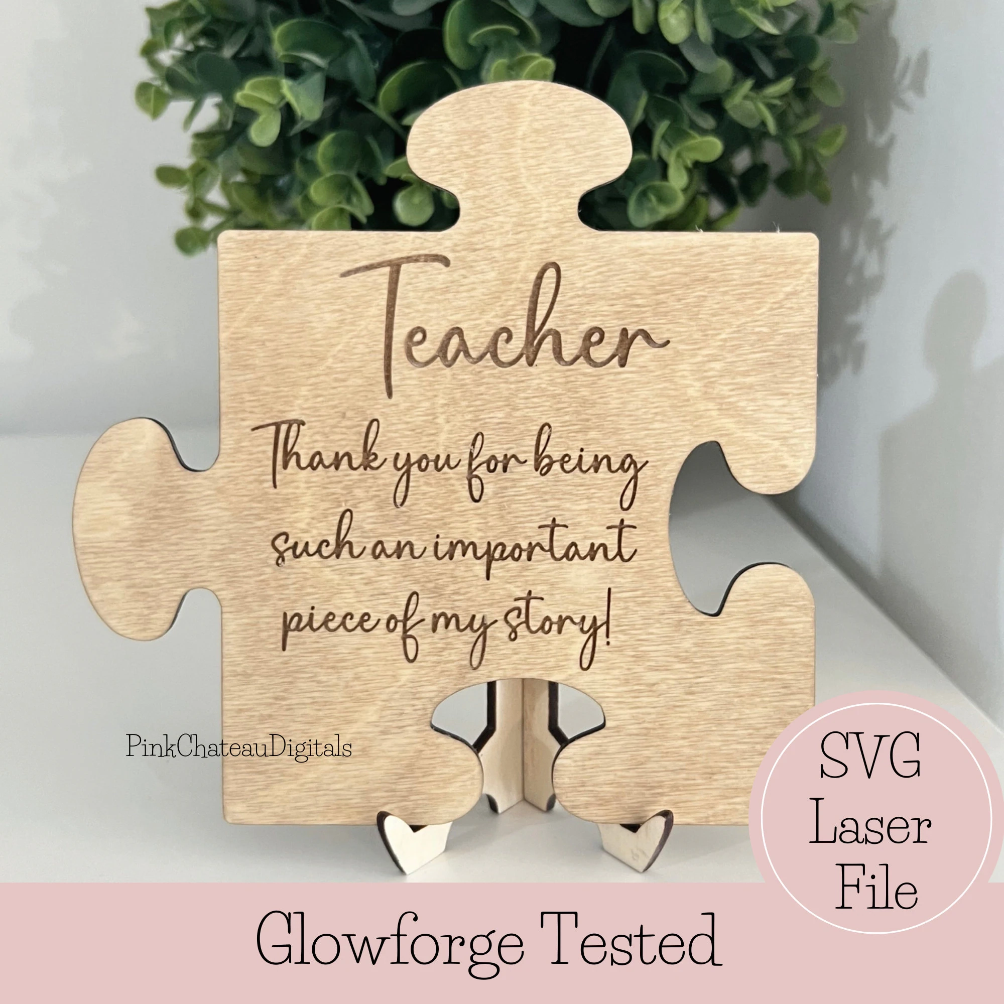 Teacher Puzzle Sign SVG Digital Laser Engraved Cut File Glowforge CNC Lightburn Tested Easel Not Included Etsy