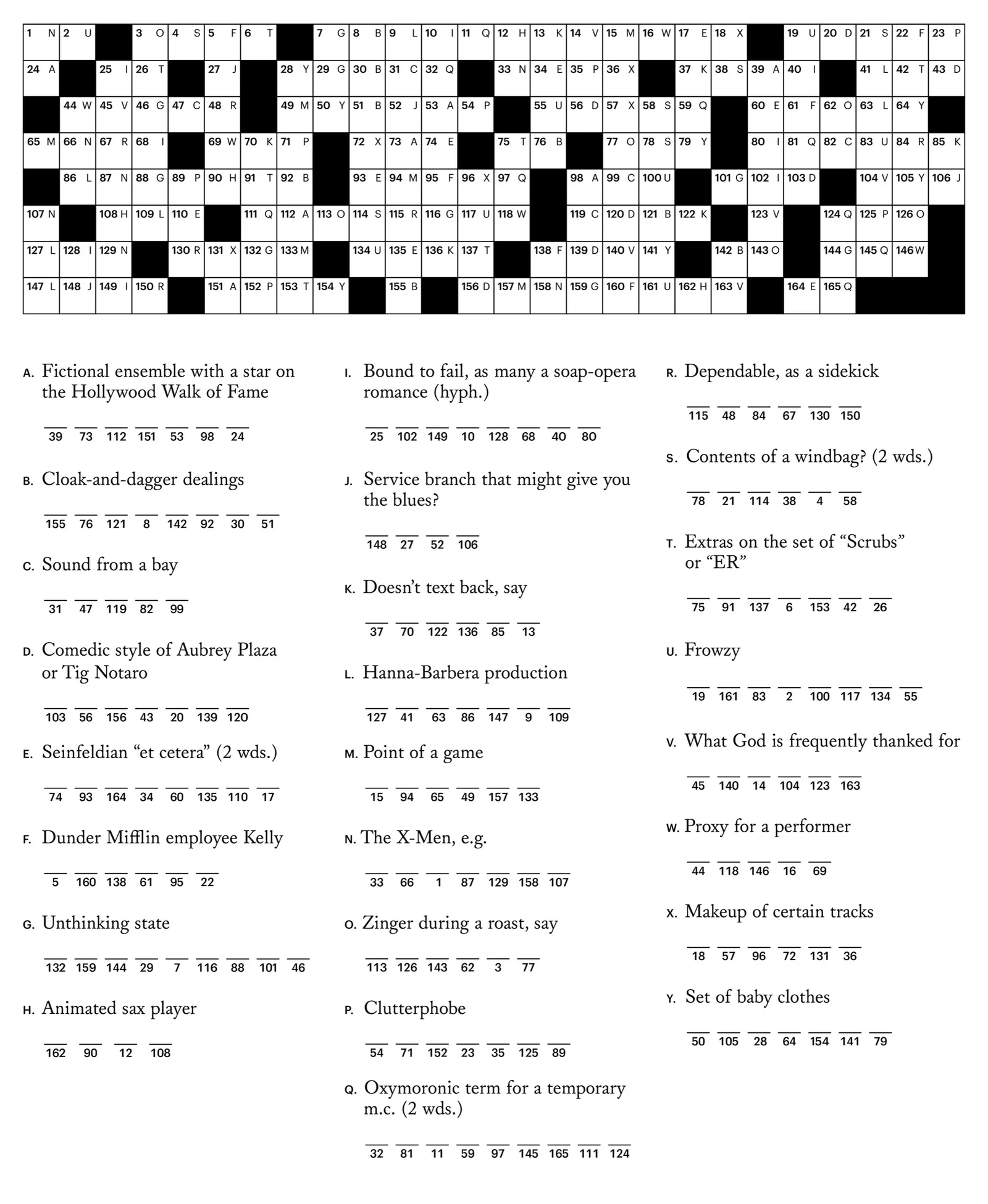 The Acrostic Puzzle The New Yorker The Acrostic Puzzle The New Yorker
