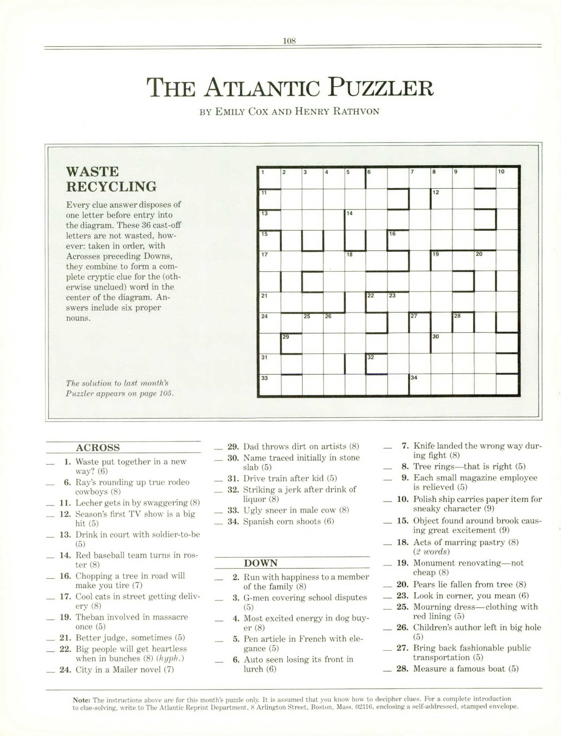 The Atlantic Puzzler The Atlantic