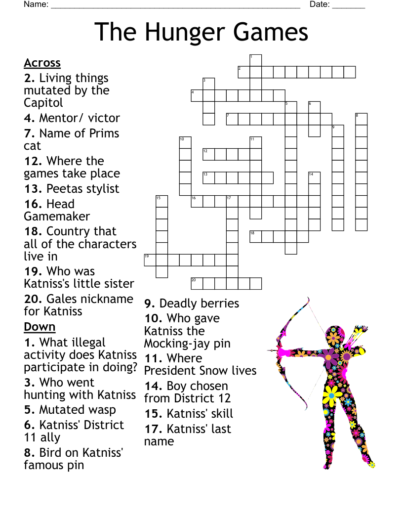 The Hunger Games Crossword Answer Key WordMint