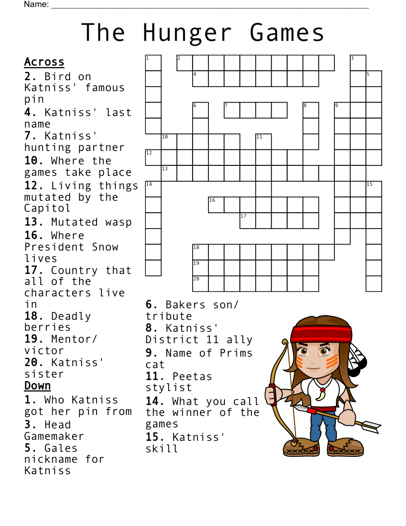 The Hunger Games Crossword Answer Key WordMint
