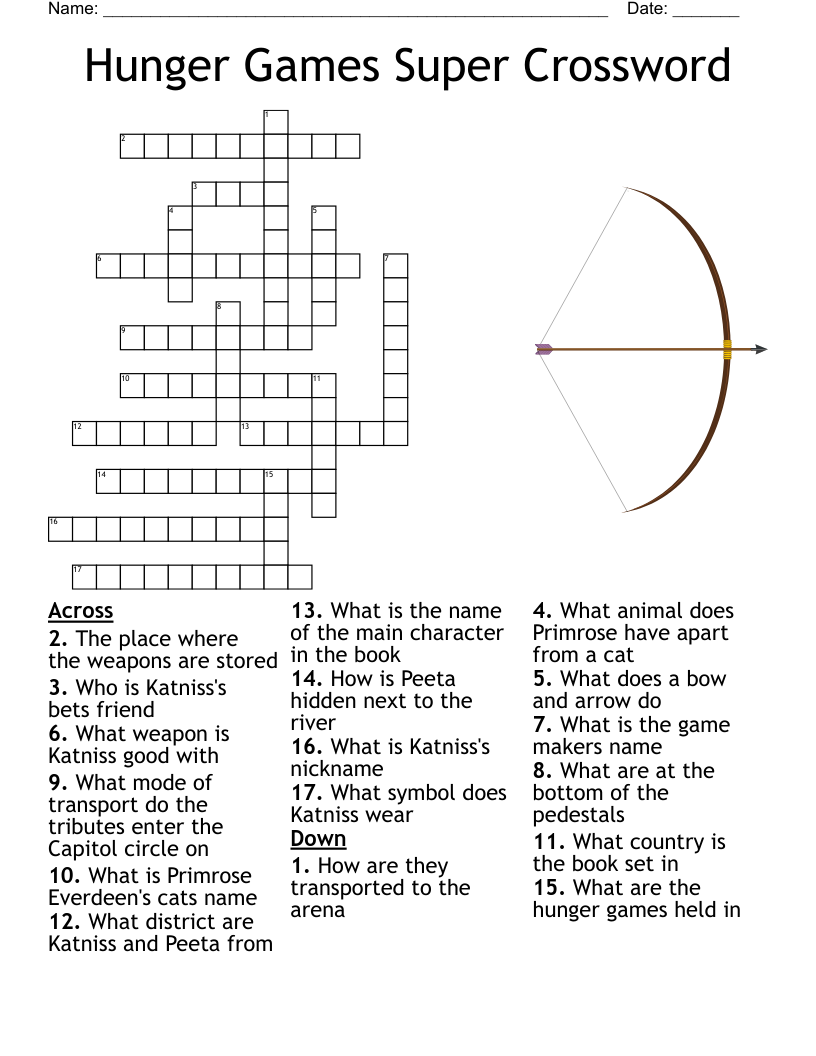 The Hunger Games Crossword WordMint