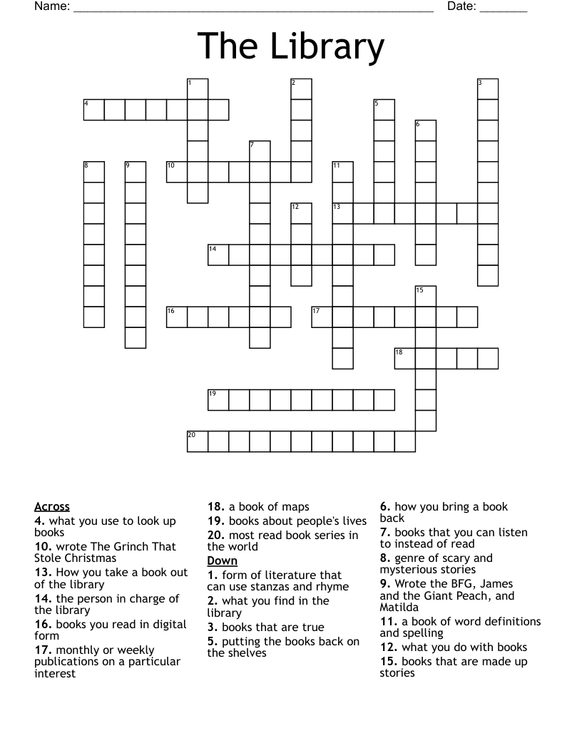 The Library Crossword WordMint