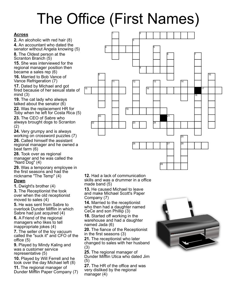The Office Crossword WordMint