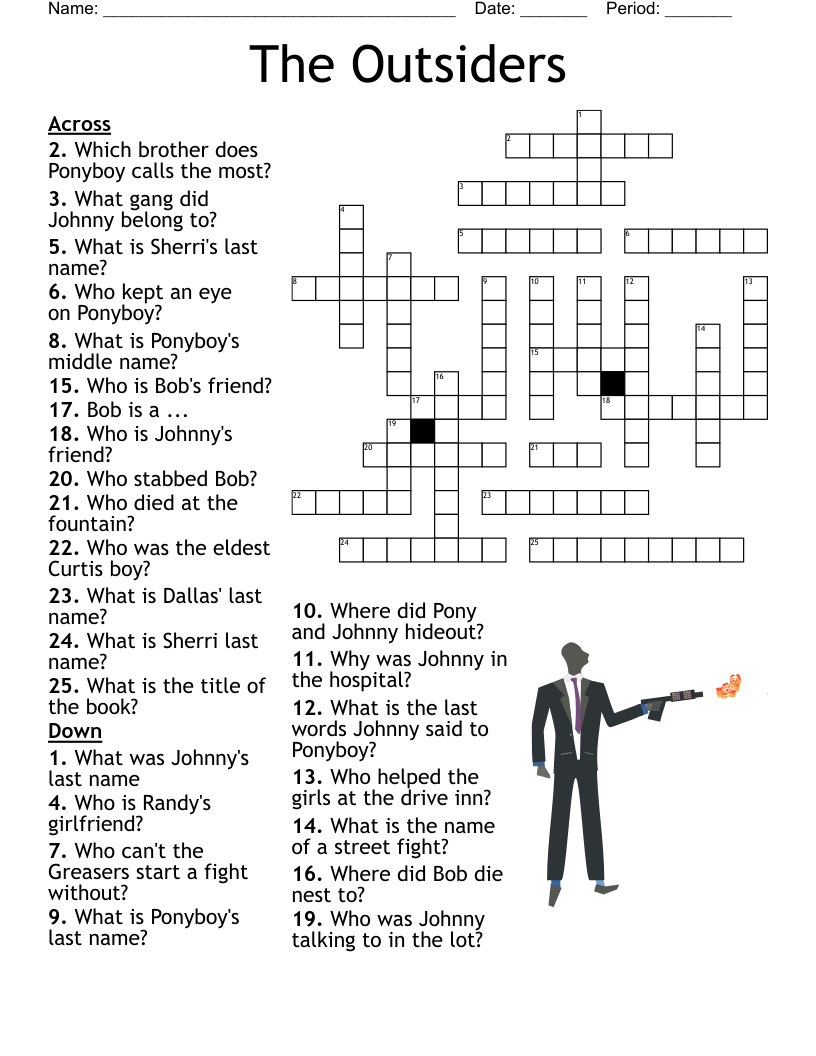 The Outsiders Puzzle Crossword WordMint