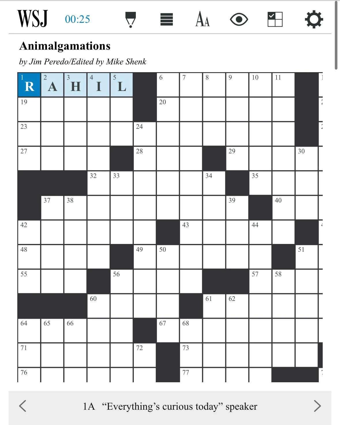 The WSJ Crossword Brought Me Joy This Week R joytactics The WSJ Crossword Brought Me Joy This Week R joytactics