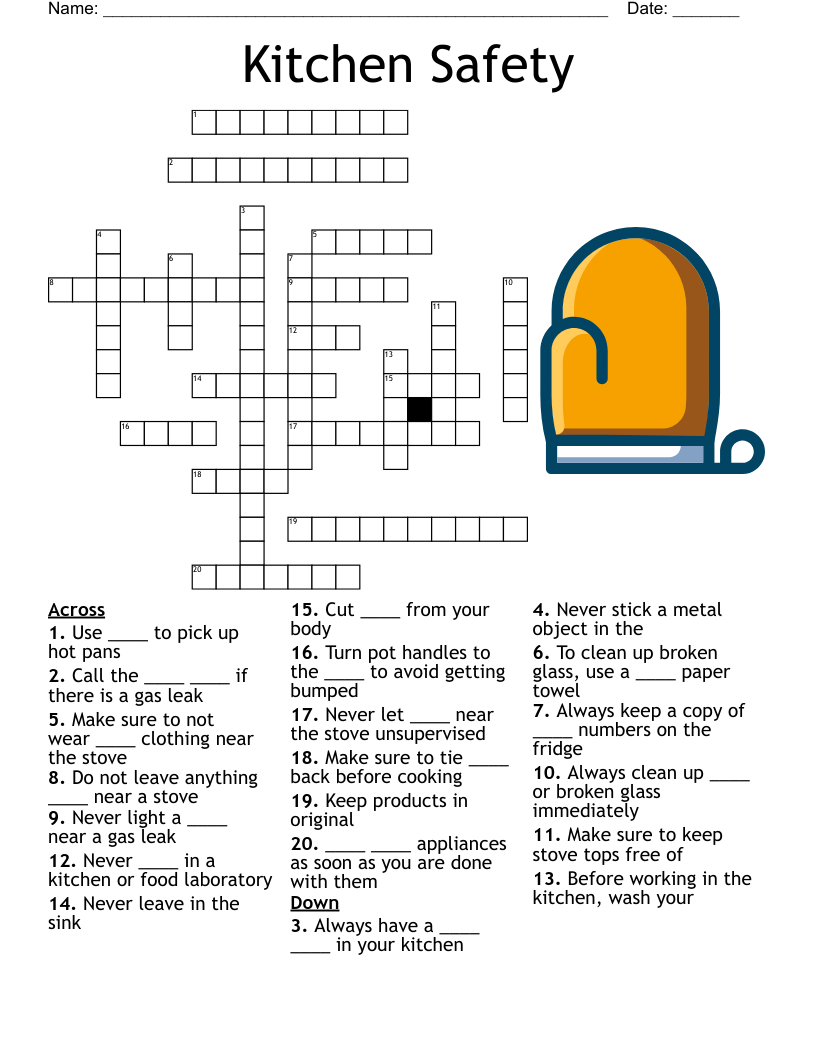 Things In The Kitchen Crossword WordMint