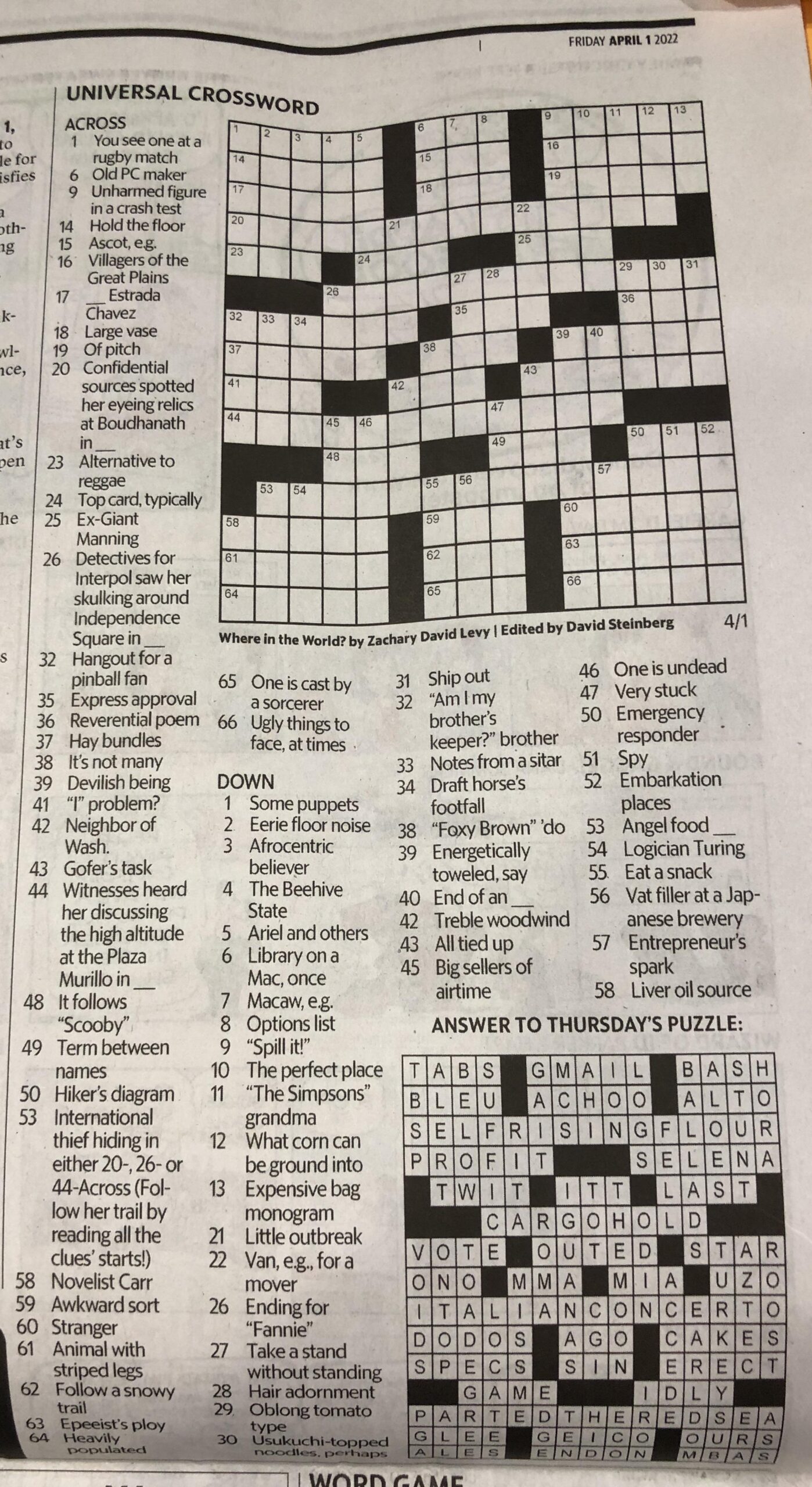 Today s Universal Crossword Is Relevant To Our Interests read The Clues For 20 26 44 And 53 Across R carmensandiego Today s Universal Crossword Is Relevant To Our Interests read The Clues For 20 26 44 And 53 Across R carmensandiego