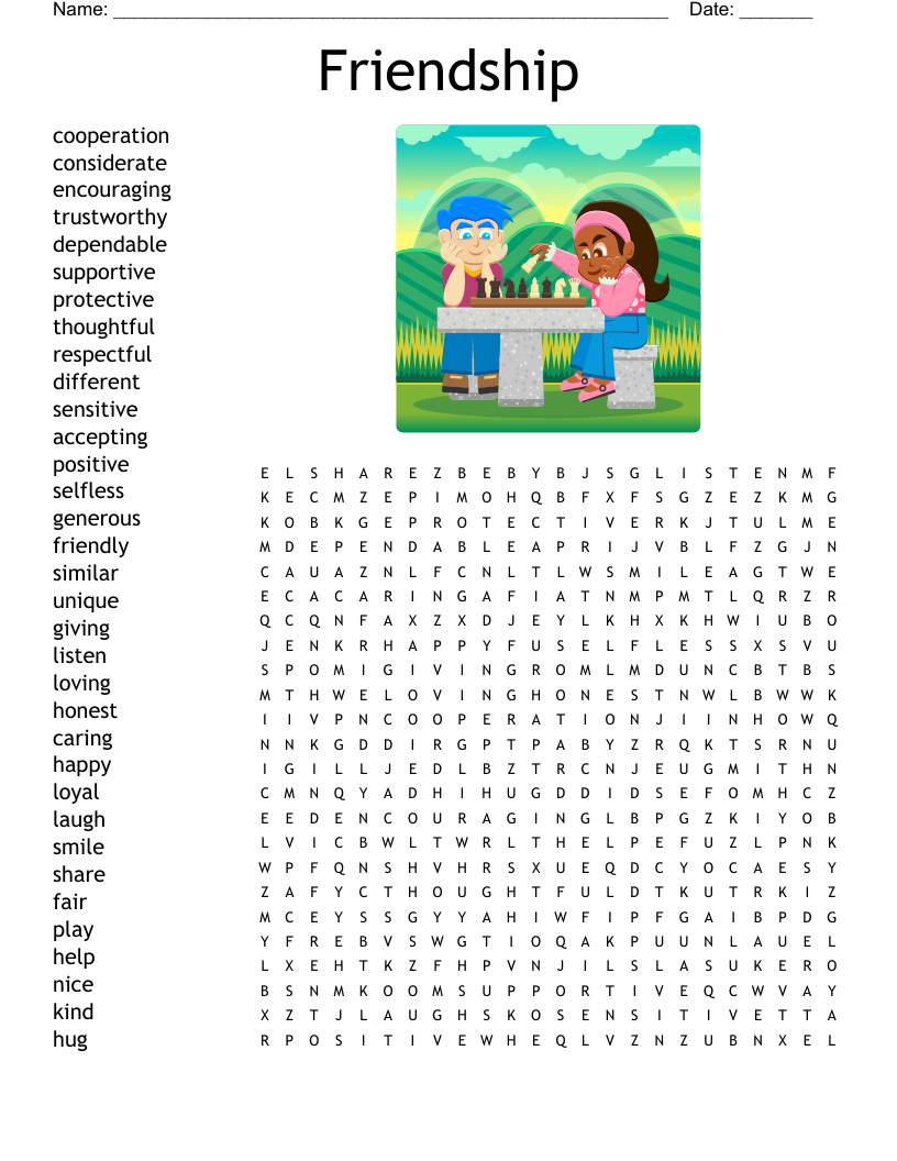 Types Of Friendships Crossword WordMint