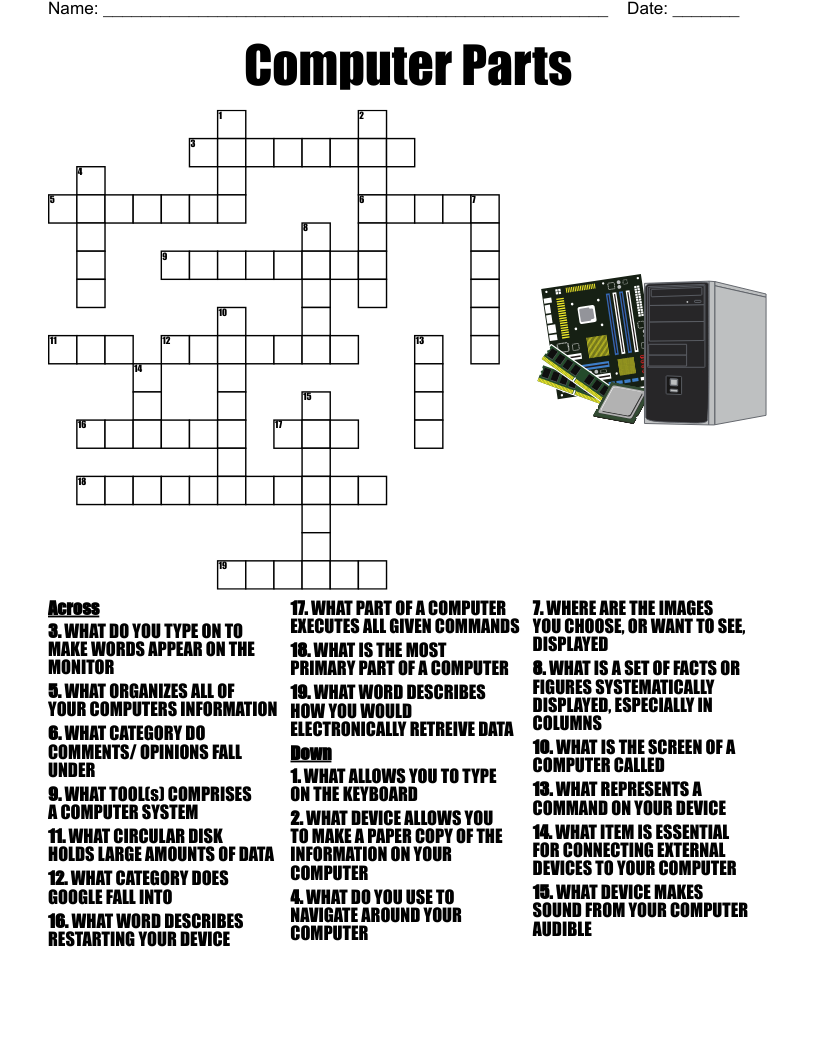 Unit 2 French Vocab Crossword WordMint