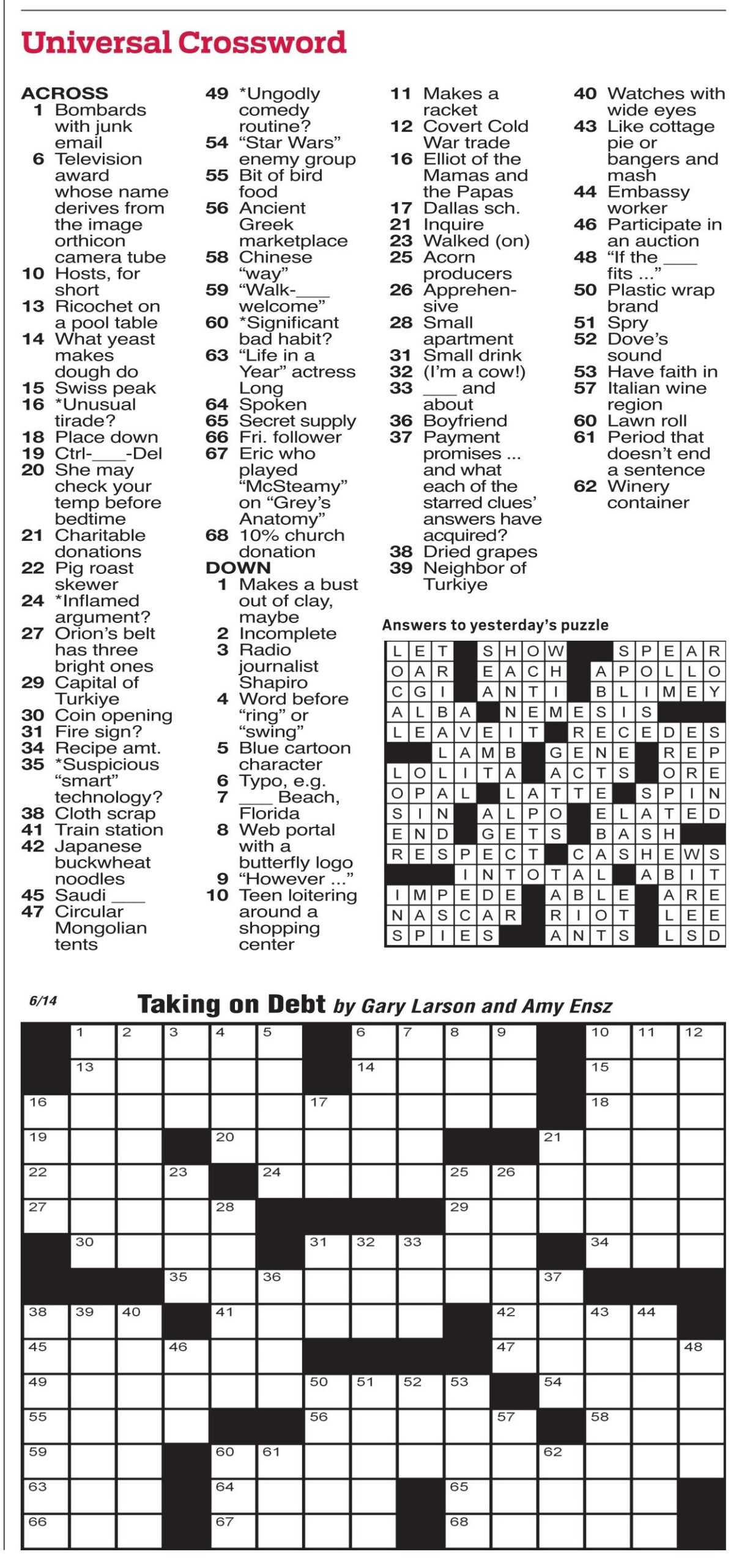 Universal Crossword Puzzles Universal Crossword Puzzles