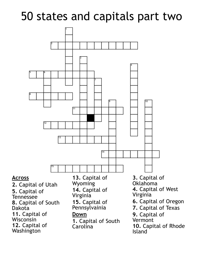 West Region States And Capitals Worksheet WordMint