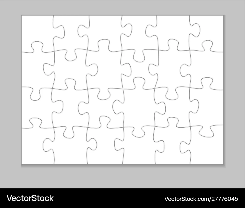 White Blank Puzzle Pieces Template Mockup Royalty Free Vector VectorStock White Blank Puzzle Pieces Template Mockup Royalty Free Vector VectorStock