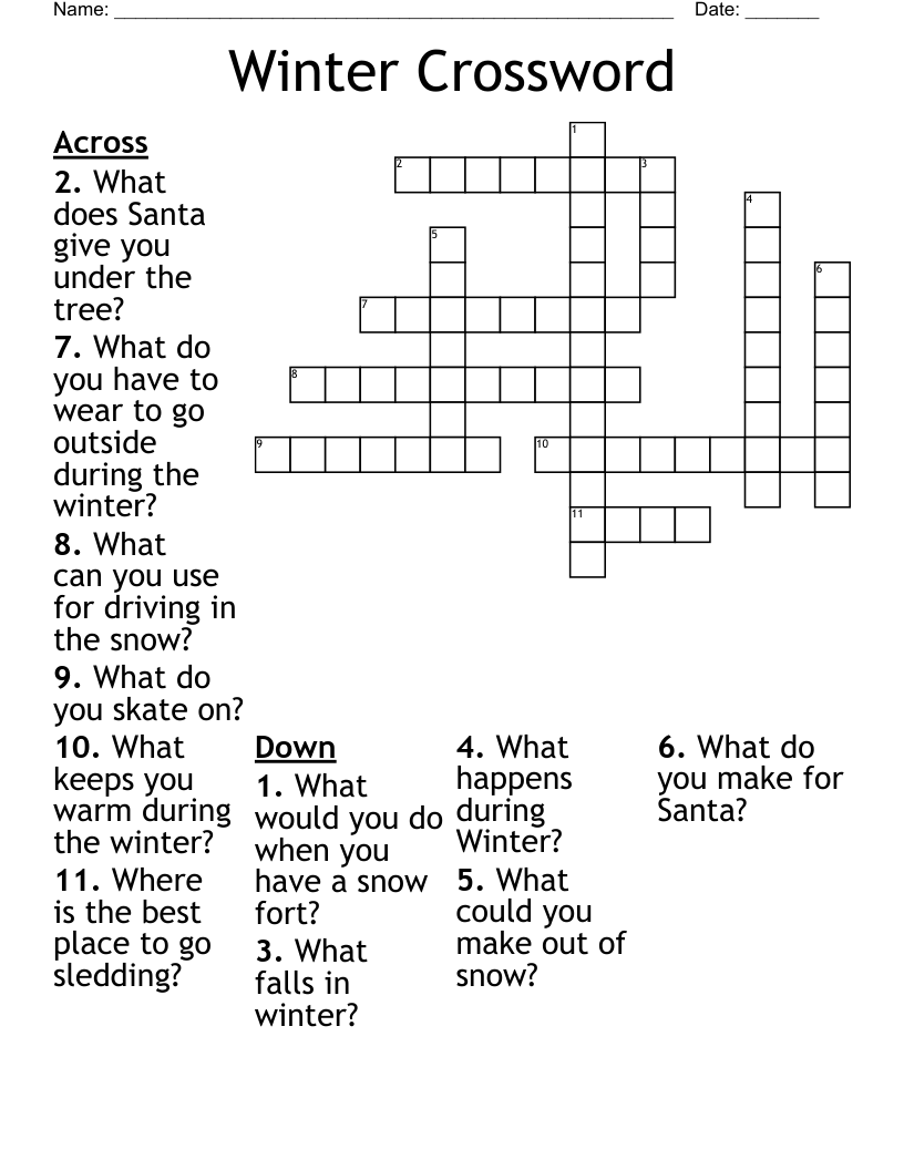 Winter Crossword WordMint