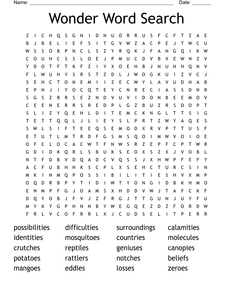 Wonder Word Search WordMint