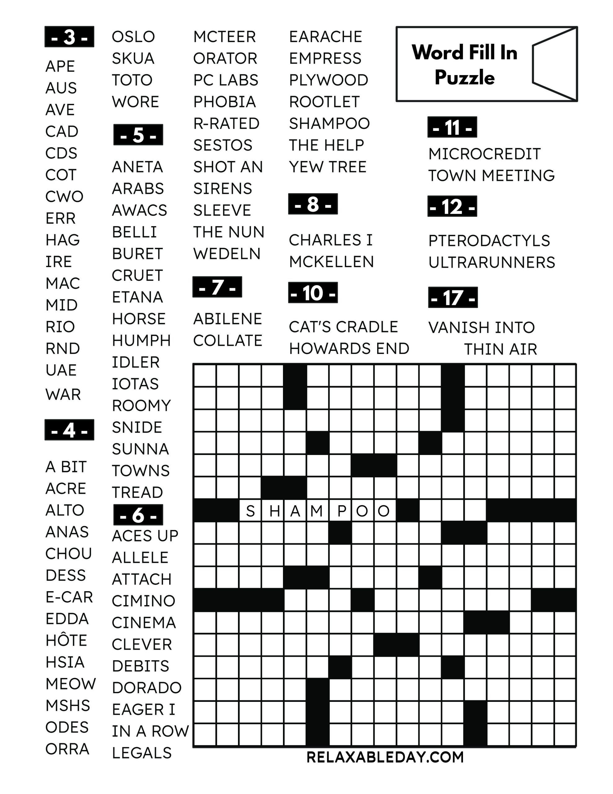 Word Fill Ins Fun And Relaxable Relaxable Day Word Fill Ins Fun And Relaxable Relaxable Day